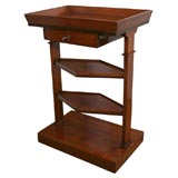 Three-tiered Charles X French mahogany tray-top side table