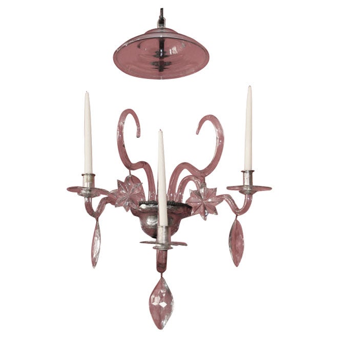 Pair of Overscale and Elegant Star Three Light Glass Sconces