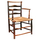 An 18th century Welsh Ladder Back Rush Seat Armchair An 18th century Welsh Ladder Back Rush Seat Armchair