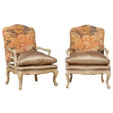 Antique Pair of Tapestry Armchairs