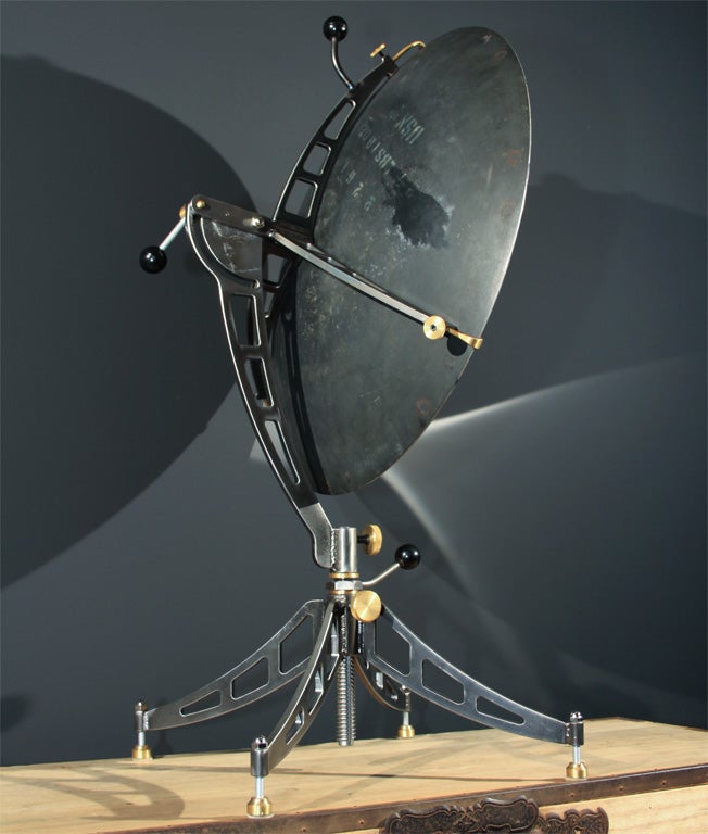 Concave Parabolic Mirror on Industrial Stand For Sale 1