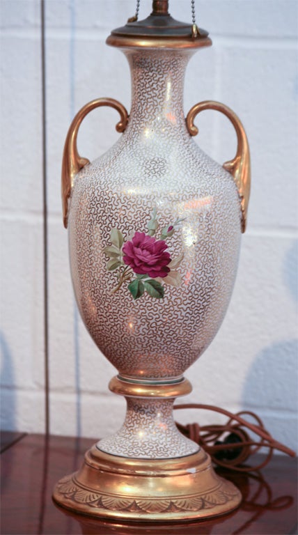 Pair of Hand Painted French Porcelain Lamps