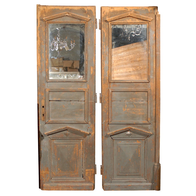 Pair Early 19th Century Directoire Mirrored Doors