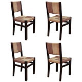 Set of 4 Contrasting Rope Side Chairs