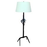 Forged Iron and Glass Floor Lamp