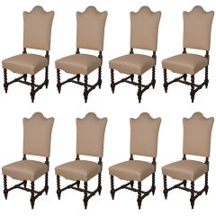 Antique Set of 8 Tuscan Side Chairs