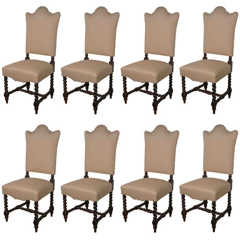 Set of 8 Tuscan Side Chairs For Sale