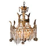 Antique Small Crystal Directoire Style Chandelier
