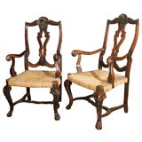 Pair of 19th C. Venetian Fauteuils Pair of 19th C. Venetian Fauteuils