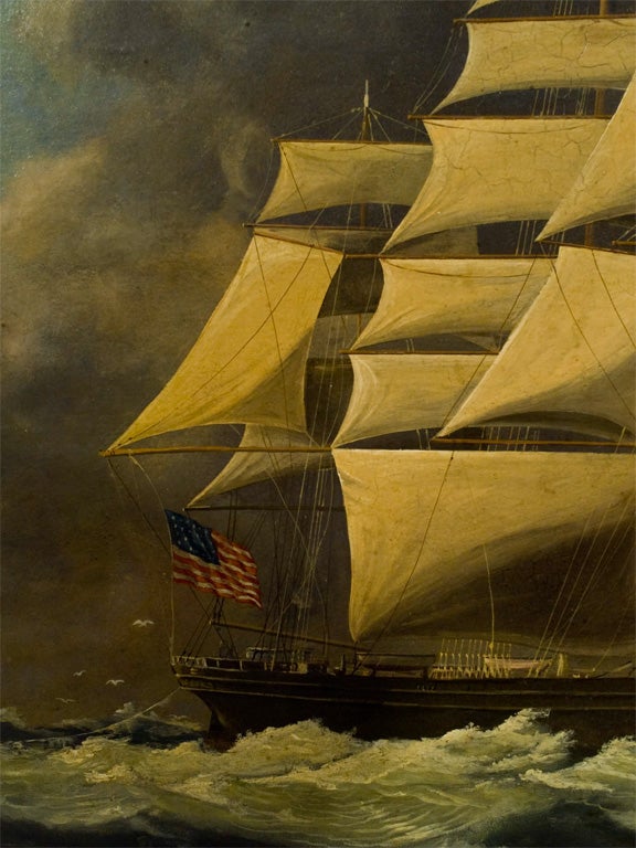 Very famous American marine artist b. 1842, d. 1909.  Stubbs was captain of his father's ship from 1863-1873.  He painted ship portraits from 1873 until 1890, when he was institutionalized for manic depression after the death of his entire family.