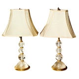 Pair of Rock Crystal Lamps
