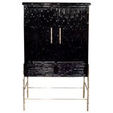 Vintage Faux Bamboo Armoire on Chrome Stand