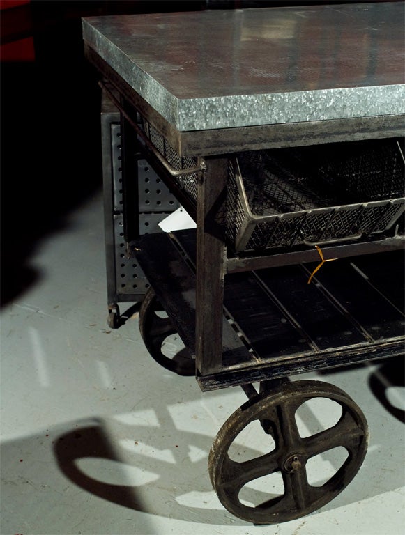 Vintage Factory Station Cart 1