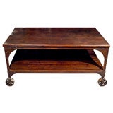 Vintage Steel and Oak Coffee Table