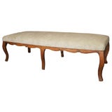 18th Century French Louis XV Large Scale Walnut Bench