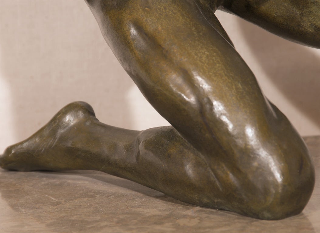 French Art Deco Bronze Sculpture by O. Cipriani 3