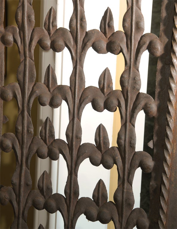 Unknown Edgar Brandt Inspired Wrought Iron Screen or Room Divider For Sale