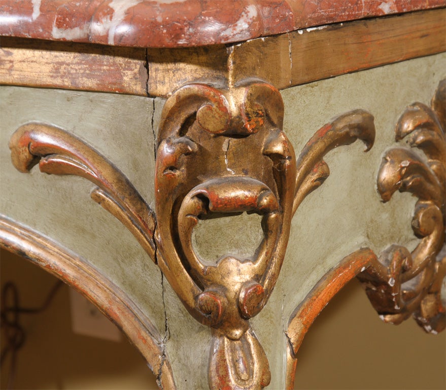 Italian 18TH CENTURY VENETIAN CONSOLE WITH MARBLE TOP