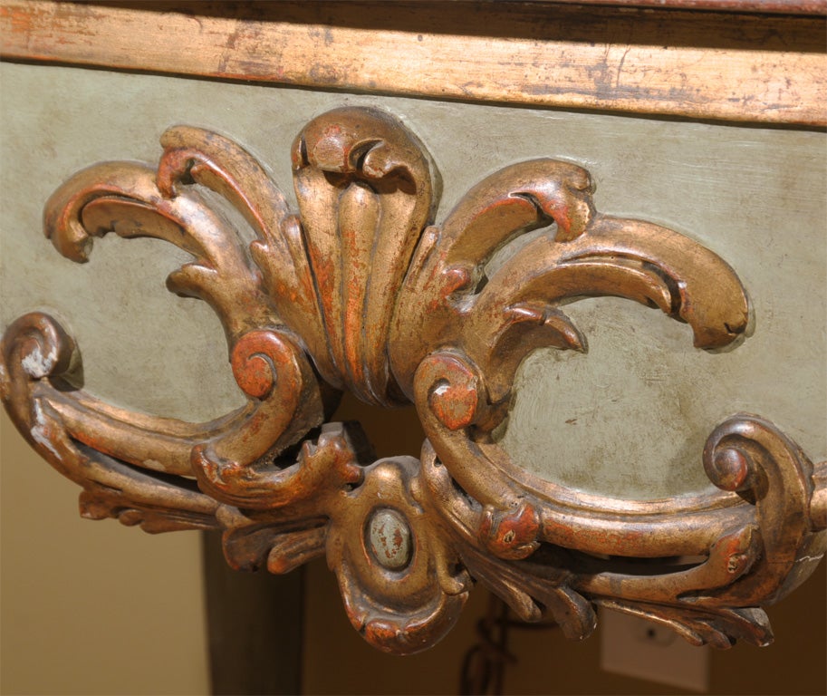 Painted 18TH CENTURY VENETIAN CONSOLE WITH MARBLE TOP