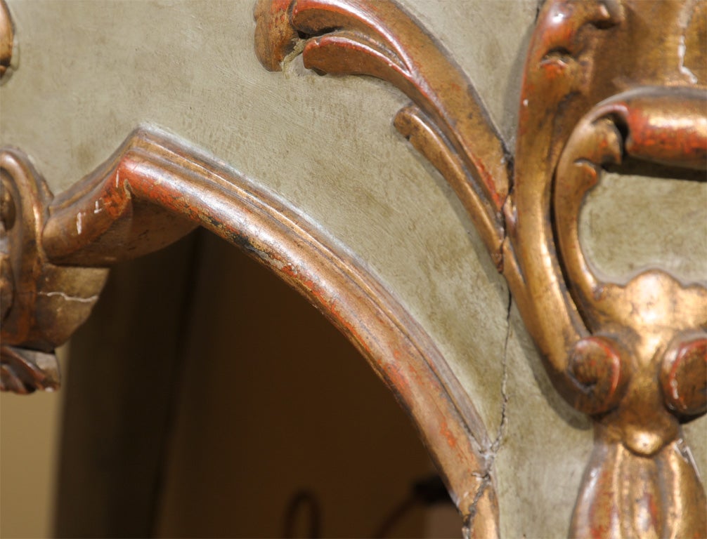 Giltwood 18TH CENTURY VENETIAN CONSOLE WITH MARBLE TOP