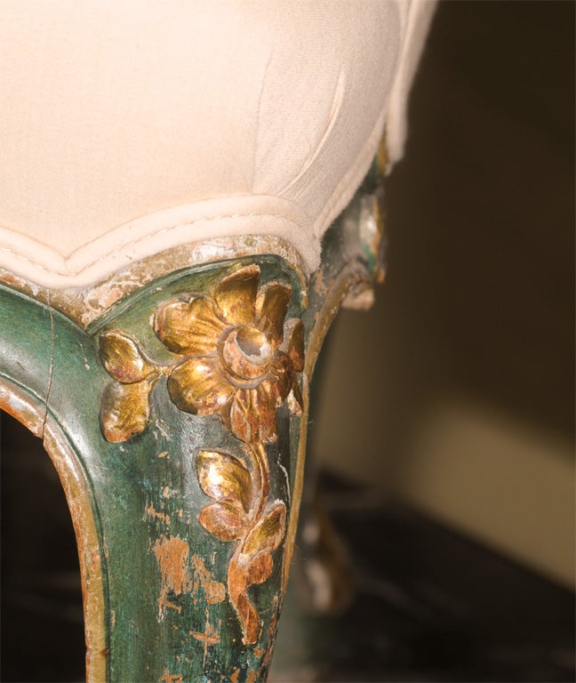 PAIR OF 19TH CENTURY LOUIS XV STYLE PAINTED ARMCHAIRS In Good Condition In Houston, TX