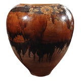 French Glazed Terracotta Storage Vessel