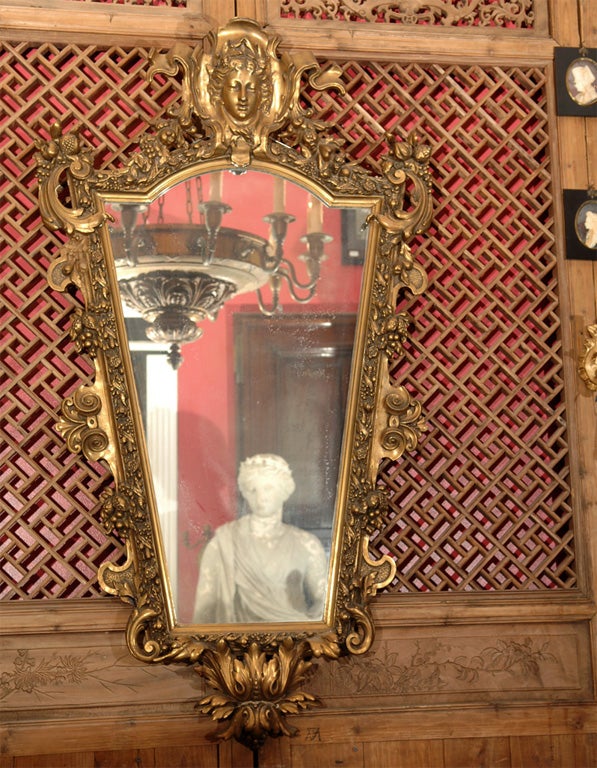 English Chippendale style gilt  Mirror