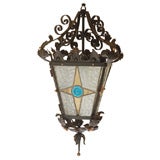 19th Century French Leaded Glass Light