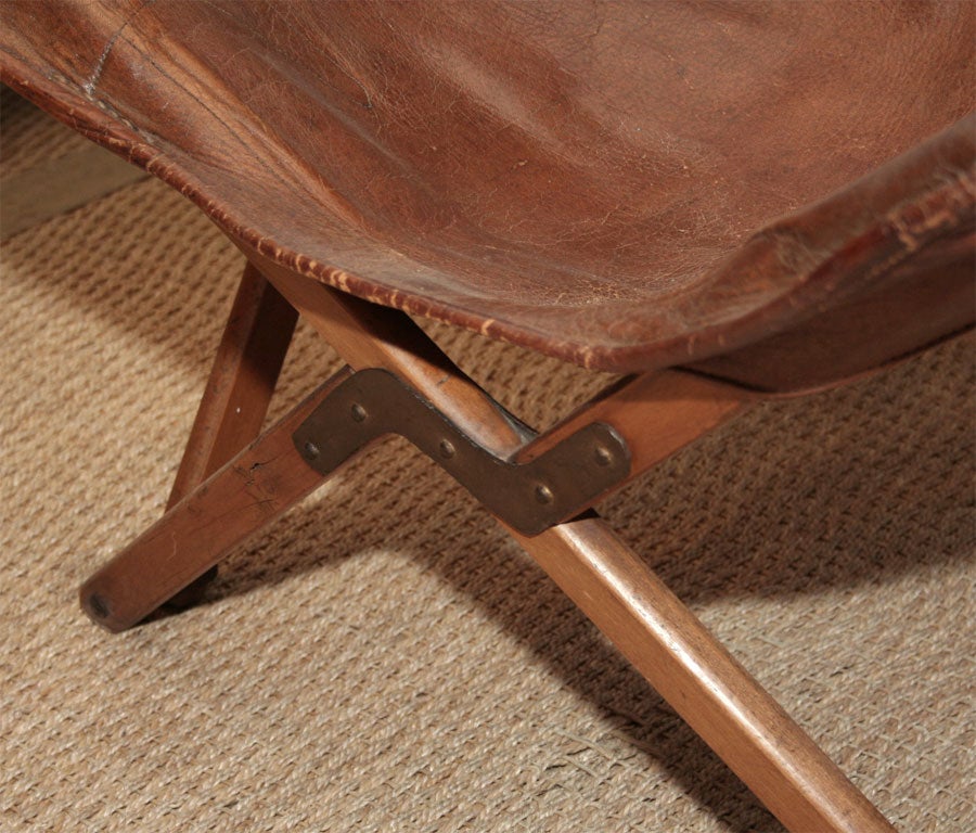 Pair of 19th Century English Leather Campaign Chairs 1