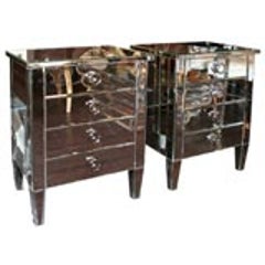 Pair of Custom Mirrored End Tables 2