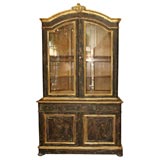 Antique Gilded and Ebonized Buffet Deux Corps