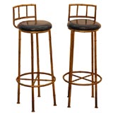 Vintage Italian Brass Bamboo Barstools