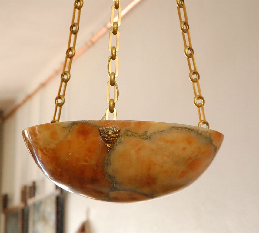 Art Deco alabaster hanging light