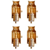Set of 4 unusual gilt ceramic sconces
