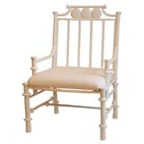 White Gesso Iron Chair in the Manner of Giacometti