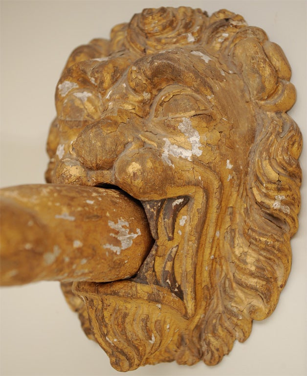 Gilt Lion Mask Sconces For Sale