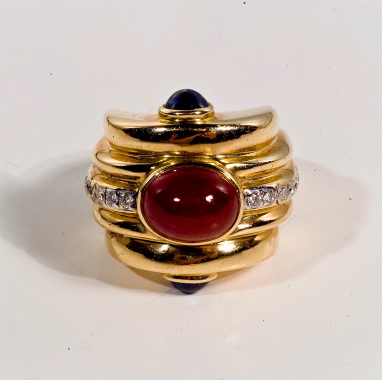 Fabulous Ruby and Saphire Ring