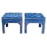 Pair Hollywood Regency Style Ottomans