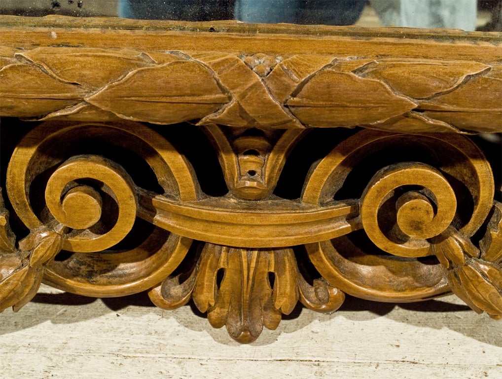 Hand-Carved Fruitwood Mirror For Sale
