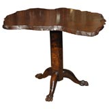 Antique Burl Redwood Pedestal Table