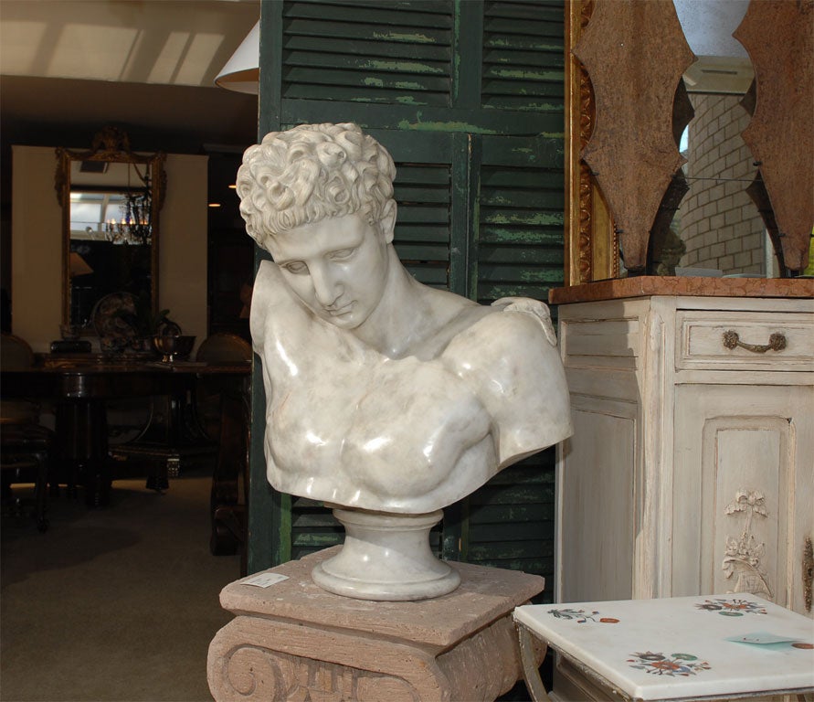A Large Marble Bust of Hermes