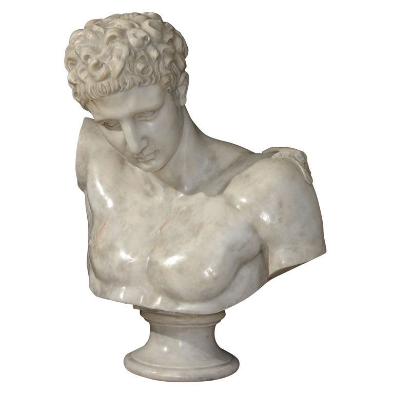 A Large Marble Bust of Hermes