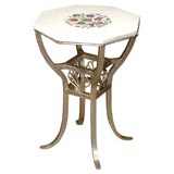Vintage Indian Inlaid Marble Side Table