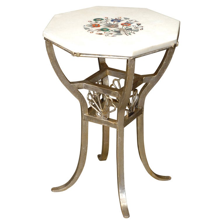 Indian Inlaid Marble Side Table