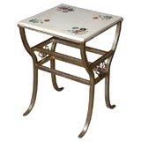 Vintage Indian Inlaid Marble Side Table