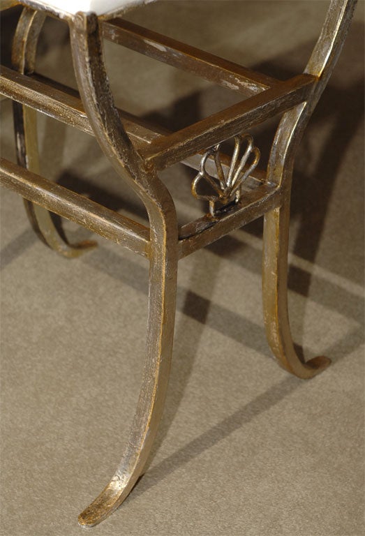 Silver Indian Inlaid Marble Side Table