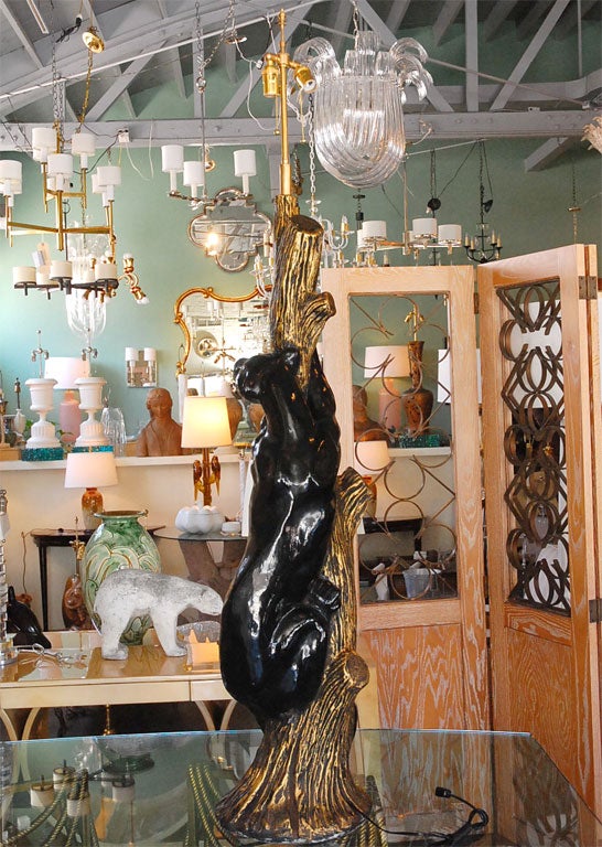 Huge Pair of Panther Table Lamps 3