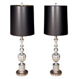Pair of  Nickel Lamps