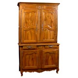 French walnut buffet a deux corps, circa 1800