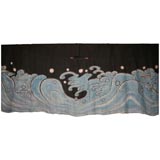 Large Japanese Wave Ceremonial Textile